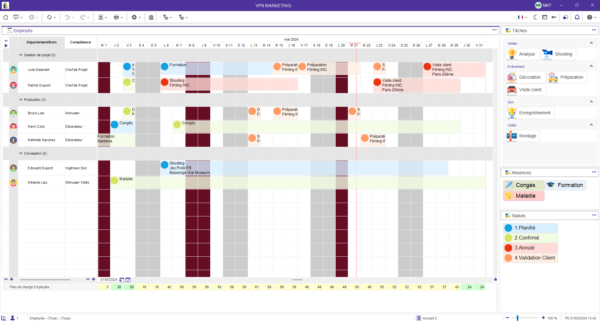 Schedule your activities and your project with Planning view.