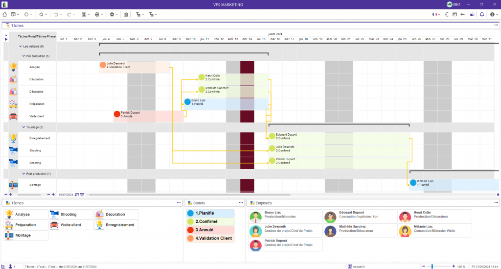 Schedule your entire activity with Gantt Feature.