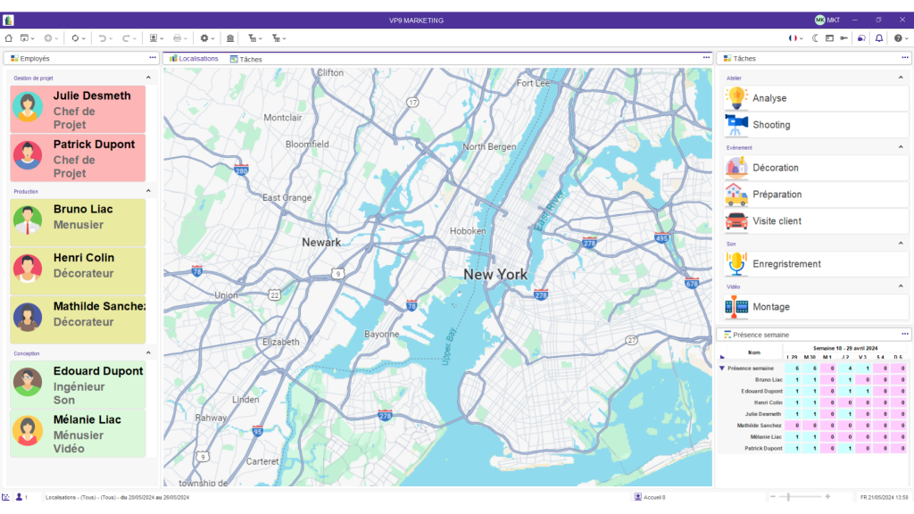 Geolocate your resource to schedule efficiently your activity.