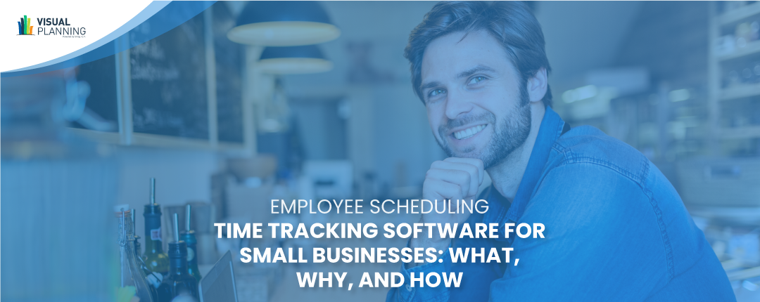 Cafe owner with laptop | Time tracking software for small businesses