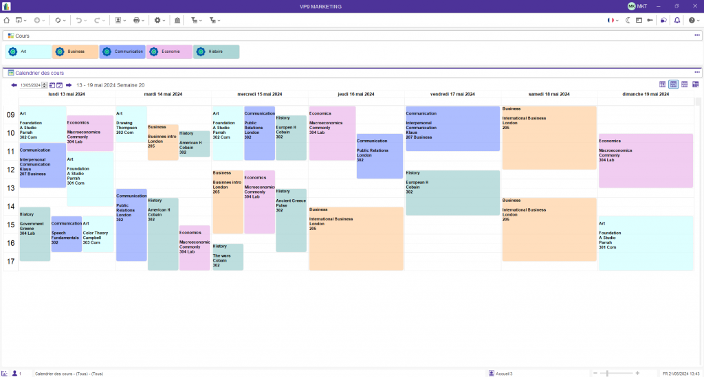 Visualice sus horarios desde su software de planificación.